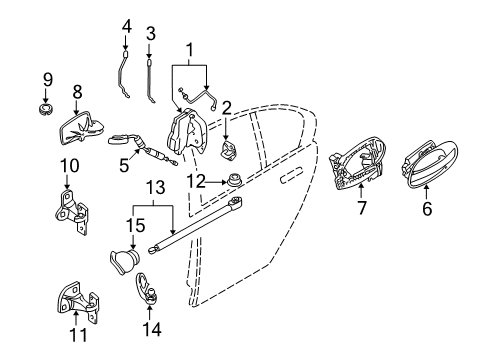 2007 BMW 760Li Rear Door Catch Bracket Diagram for 51217148706