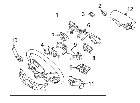 2015 Kia Optima Steering Wheel & Trim Ornament, LH Diagram for 561712TGA0