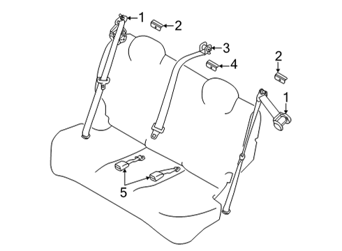 2021 Nissan Versa Rear Seat Belts Noise SUPPRESSER Diagram for 28363-1AA0A