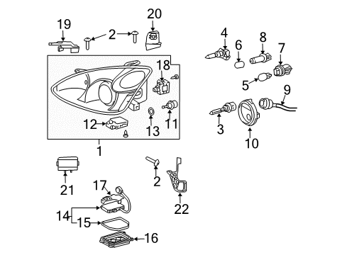 2008 Lexus RX400h Bulbs Computer Sub-Assy, Headlamp Light Control Diagram for 81107-48210