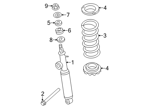 2022 INFINITI QX80 Shocks & Components - Rear ABSORBER KIT - SHOCK, REAR Diagram for E6210-6JS1A