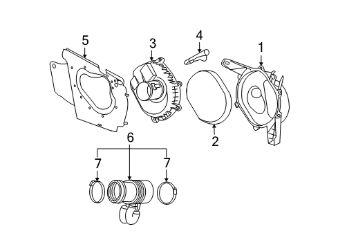 2008 Cadillac STS Powertrain Control Cover, Air Cleaner Housing Diagram for 15813305