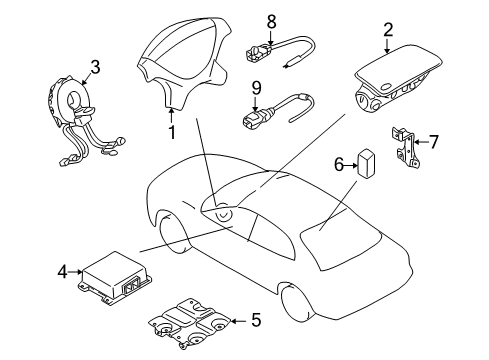 2001 Mitsubishi Galant Air Bag Components Clock Spring Diagram for MR301702