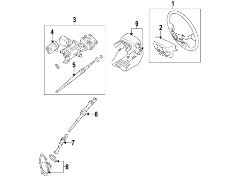 2009 Lexus GS450h Steering Column & Wheel, Steering Gear & Linkage Actuator Assy, Steering Diagram for 45240-30112