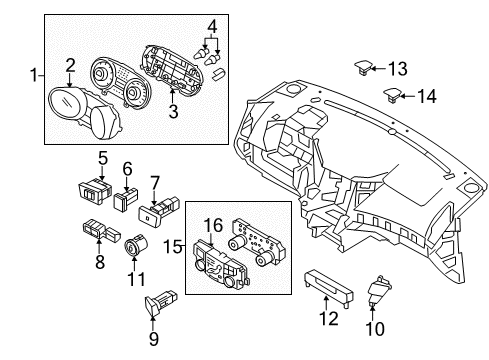 2013 Hyundai Sonata A/C & Heater Control Units Switch Assembly-Trunk Lid & Fuel Filler D Diagram for 93700-3S000-RAS