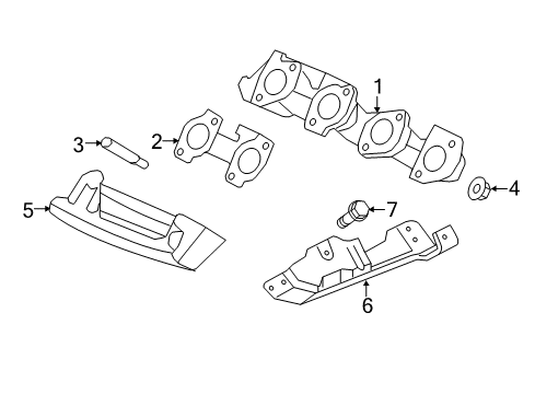 2014 Ford F-150 Exhaust Components, Exhaust Manifold Muffler Rear Mount Diagram for 9L3Z-5260-C