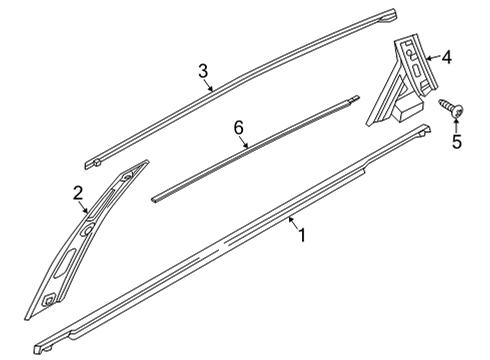 2021 Kia K5 Exterior Trim - Rear Door GARNISH Assembly-Rr Dr R Diagram for 83270L2010