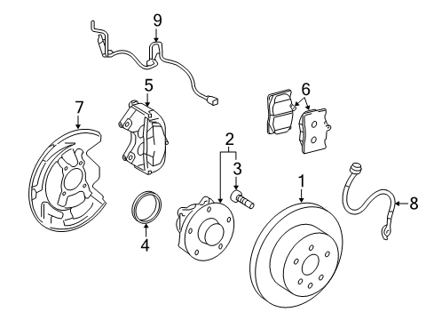 2017 Lexus GS F Front Brakes Retainer, Pad Wear Indicator Diagram for 47773-50030