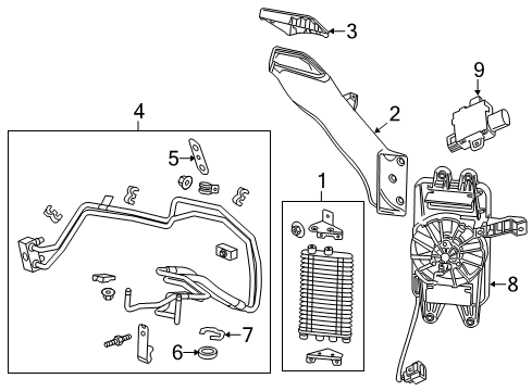 2014 Chevrolet Corvette Oil Cooler Cooler Pipe Diagram for 23488077