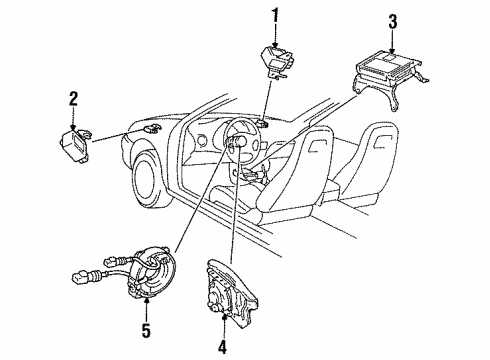 1994 Toyota Tercel Air Bag Components Clock Spring Spiral Cable Sub-Assembly Diagram for 84306-16010