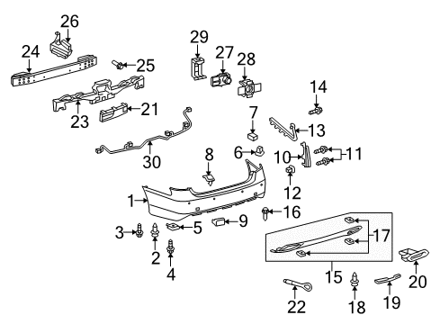 2010 Lexus LS600h Parking Aid Buzzer, Clearance Warning, NO.1 Diagram for 89343-50050