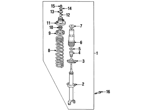 1994 Acura Vigor Struts & Suspension Components - Rear Bolt, Shock Absorber (10X68) Diagram for 90021-SM4-003