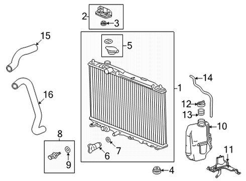 2022 Honda Civic Radiator & Components W-RADIATOR Diagram for 19010-64A-A01