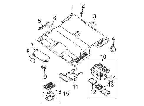 2010 Nissan Frontier Interior Trim - Cab Lamp Assembly-Map Diagram for 26430-EA102