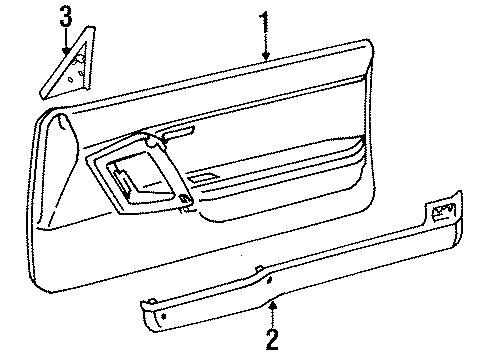 1987 Toyota Celica Interior Trim - Door Belt Weatherstrip Diagram for 68220-20240