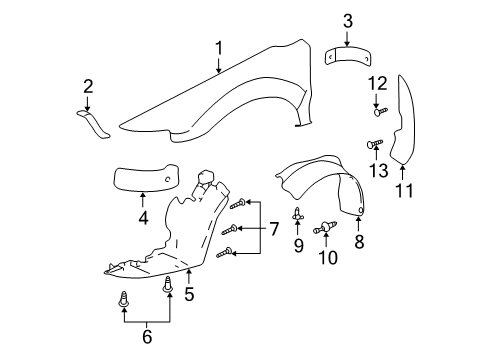 2004 Oldsmobile Alero Fender & Components Shield-Intake Air Splash Diagram for 22609673