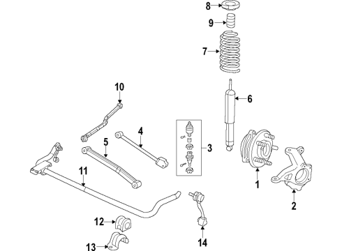 2020 Jeep Wrangler Suspension Components, Lower Control Arm, Upper Control Arm, Stabilizer Bar ABSBR Pkg-Suspension Diagram for 68382831AB