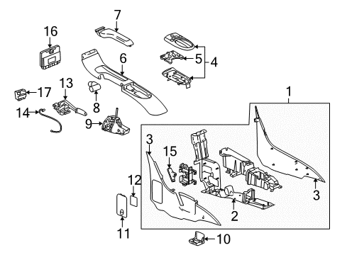 2004 Chevrolet SSR Parking Brake Cable Asm-Parking Brake Front Diagram for 15183180