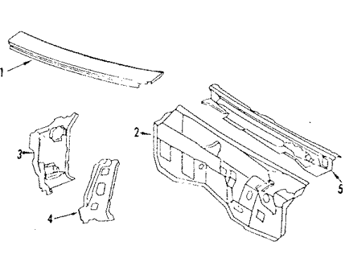 1985 Oldsmobile Toronado Cowl Panels Arm Asm, Windshield Wiper Diagram for 3079272