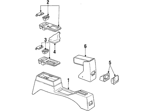 1988 Pontiac Sunbird Center Console Boot Asm-Manual Transmission Control Lever Diagram for 22537888