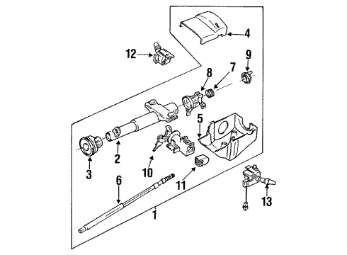 1994 Chevrolet Cavalier Switches COLUMN, Steering Diagram for 26013941