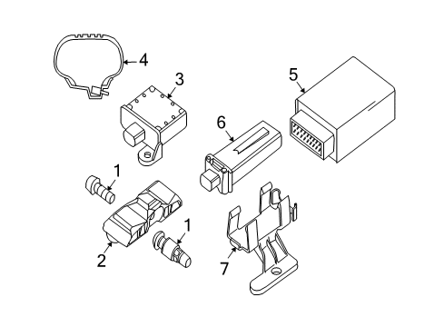 2010 BMW 335i xDrive Tire Pressure Monitoring Holder, Reception Antenna Rdc Diagram for 36206771836