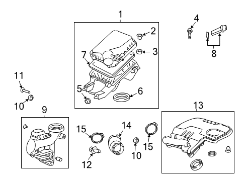 2009 Chevrolet Malibu Air Intake Duct Asm-Air Cleaner Outlet Diagram for 25842351