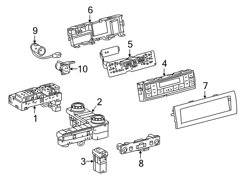 2019 Toyota Land Cruiser Heated Seats Circuit Board Bracket Diagram for 55912-60211