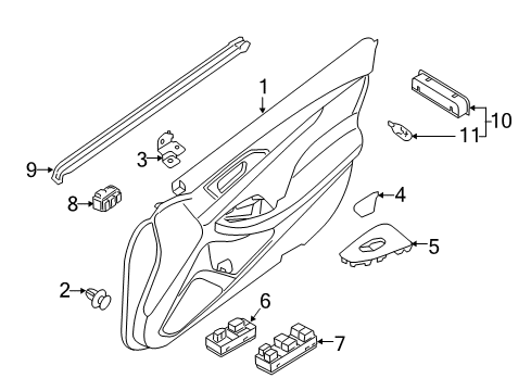 2018 Nissan Maxima Power Seats Seal Assembly-Front Door Inside, RH Diagram for 80834-4RA0A