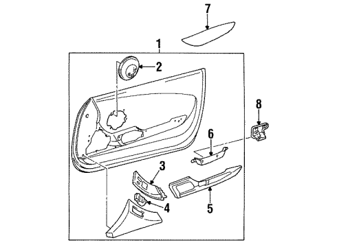 1993 Toyota Supra Interior Trim - Door Armrest Assy, Front, RH Diagram for 74210-14140-C0