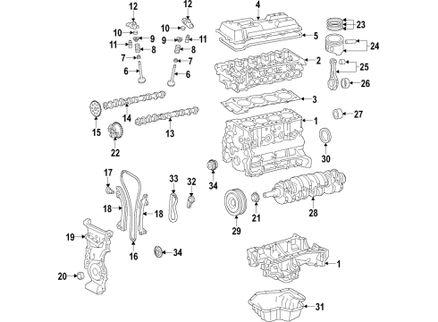 2018 Toyota Yaris iA Engine Parts, Mounts, Cylinder Head & Valves, Camshaft & Timing, Oil Pan, Oil Pump, Crankshaft & Bearings, Pistons, Rings & Bearings, Variable Valve Timing Chain Guide Diagram for 13566-WB001