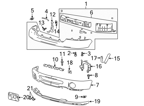 2008 Ford F-150 Front Bumper Inner Bracket Diagram for 4L3Z-17B982-AB