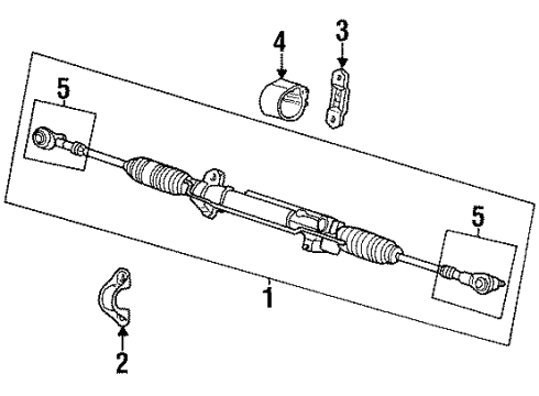 2000 Plymouth Voyager Steering Column & Wheel, Steering Gear & Linkage, Shaft & Internal Components, Shroud, Switches & Levers Gear-Power Steering Diagram for 4874878AD