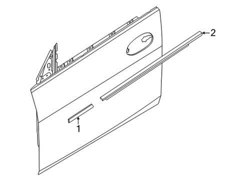 2020 BMW 228i xDrive Gran Coupe Exterior Trim - Front Door SHAFT COVER OUTER FRONT DOOR Diagram for 51337483130