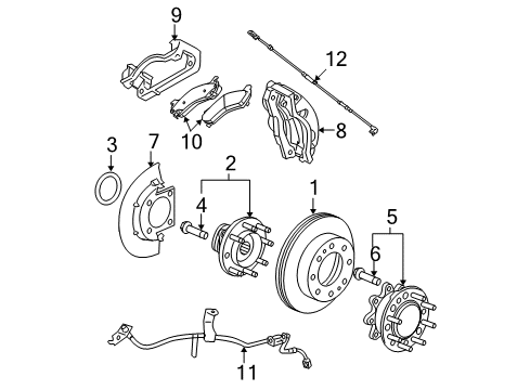 2010 GMC Sierra 2500 HD Front Brakes Caliper Diagram for 25846387