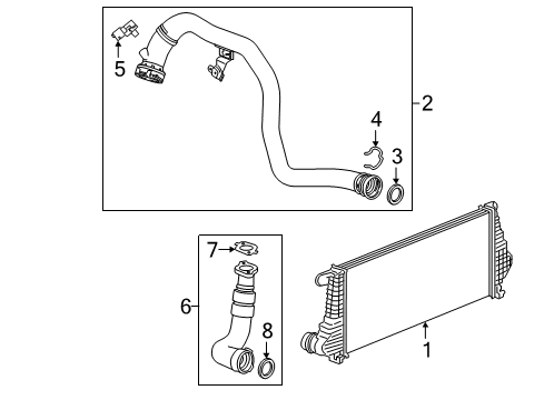 2019 Buick Regal Sportback Turbocharger Air Outlet Tube Diagram for 39155305