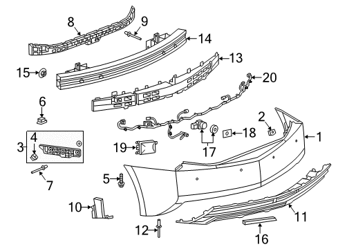 2015 Cadillac ELR Lane Departure Warning Front Camera Diagram for 23144035