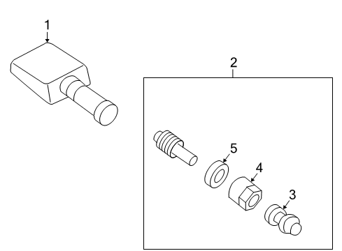 2005 Ford Explorer Tire Pressure Monitoring Valve Assembly Diagram for 2L2Z-1565-AA