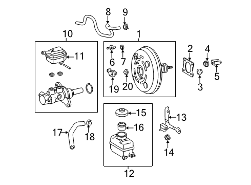 2011 Toyota Sienna Hydraulic System Booster Assembly Diagram for 44610-08080