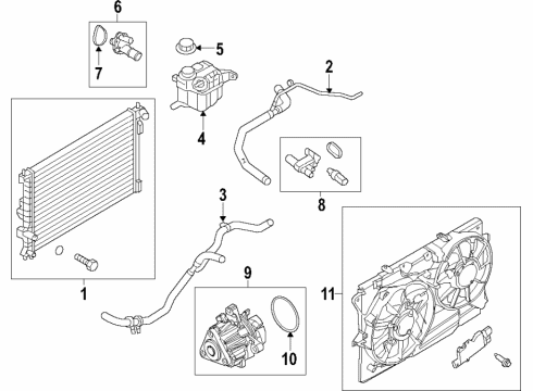 2017 Ford Explorer Cooling System, Radiator, Water Pump, Cooling Fan Water Pump Assembly Diagram for EJ7Z-8501-H
