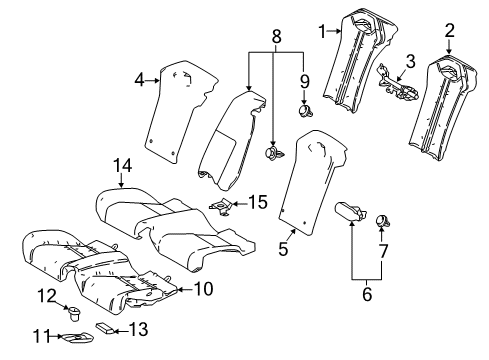 2018 Lexus LC500h Rear Seat Components Pad, Rear Seat Cushion Diagram for 71614-11010