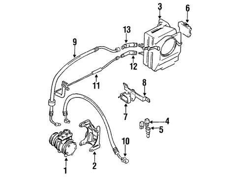 1989 Geo Metro Compressor, Control Units, Evaporator Components, Hoses & Lines Fuse, Wiring Harness Diagram for 91173701