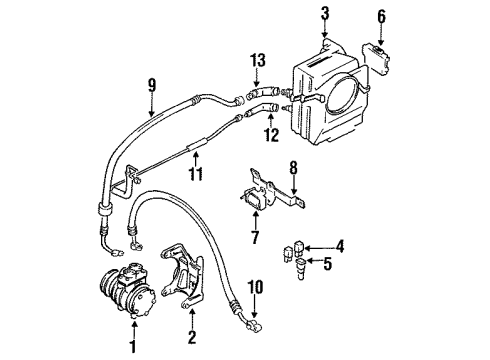 1993 Geo Metro Compressor, Control Units, Evaporator Components, Hoses & Lines Coil Diagram for 96054460