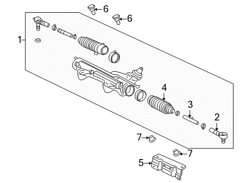 2004 Lincoln Aviator P/S Pump & Hoses, Steering Gear & Linkage Gear Assembly Diagram for 5C5Z-3504-AA