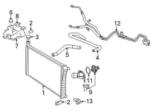 2012 GMC Savana 3500 Radiator & Components Lower Hose Diagram for 15135283