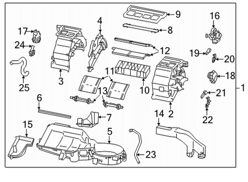 2022 Toyota GR86 A/C Evaporator & Heater Components Front Trim Diagram for SU003-09829