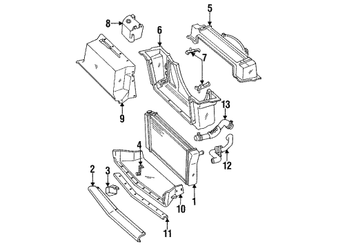 1984 Chevrolet Corvette Radiator & Components Outlet Radiator Coolant Hose Assembly Diagram for 14051150