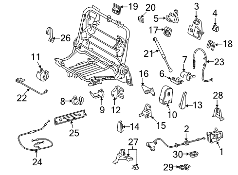 2015 Toyota Land Cruiser Third Row Seats Recliner Cover Diagram for 71844-60101-A1