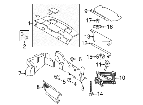 2013 Ford Mustang Interior Trim - Rear Body Carpet Diagram for BR3Z-6313046-AB