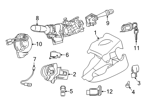 2013 Scion tC Shroud, Switches & Levers Column Cover Diagram for 45286-12993-C0